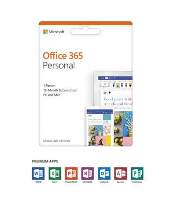 Microsoft Office 365 Personal (1 year) - *£55 only with purchase of laptop or PC